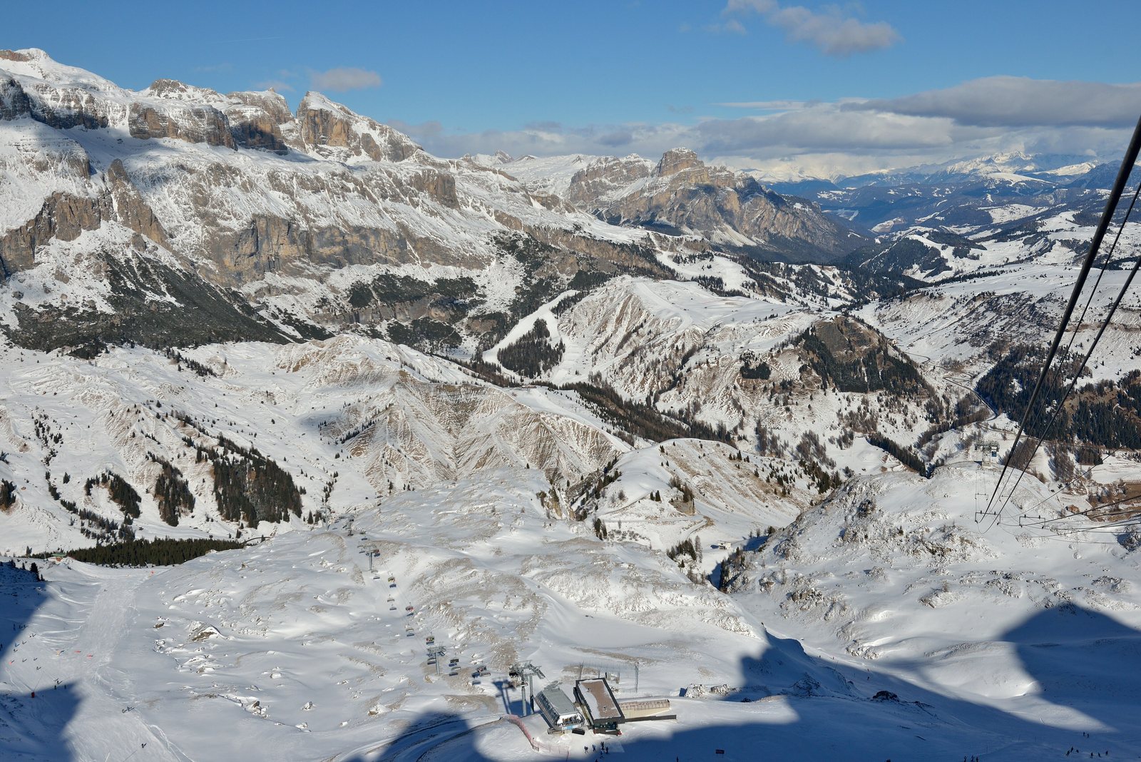 The Sella group and Arabba seen from Porta Vescovo