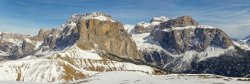 The Sella group from Col Rodella, above Campitello