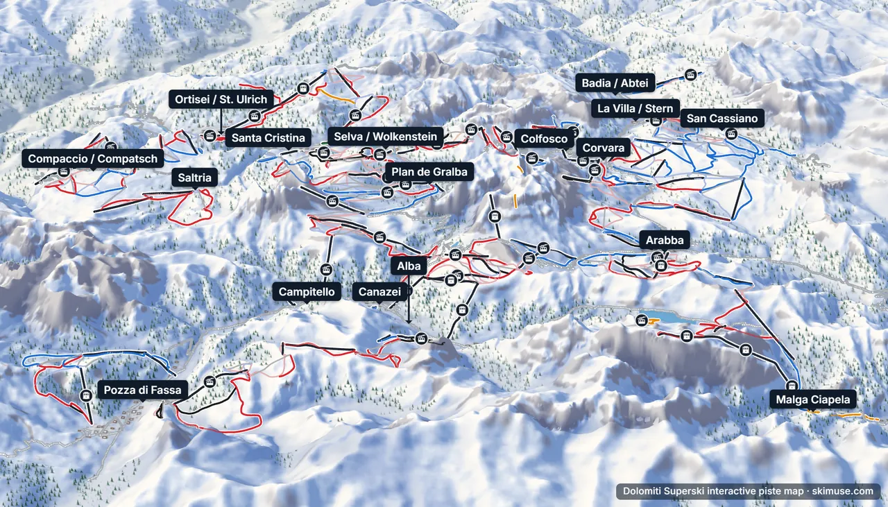 Dolomiti Superski 3D piste map