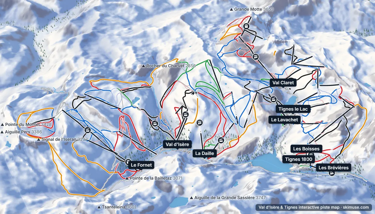 Espace Killy 3D piste map